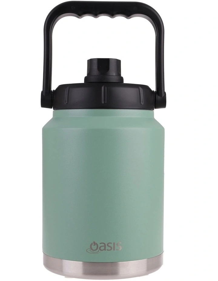 Stainless Steel Double Wall Insulated Jug W/ Carry Handle 2.1L Sage Green