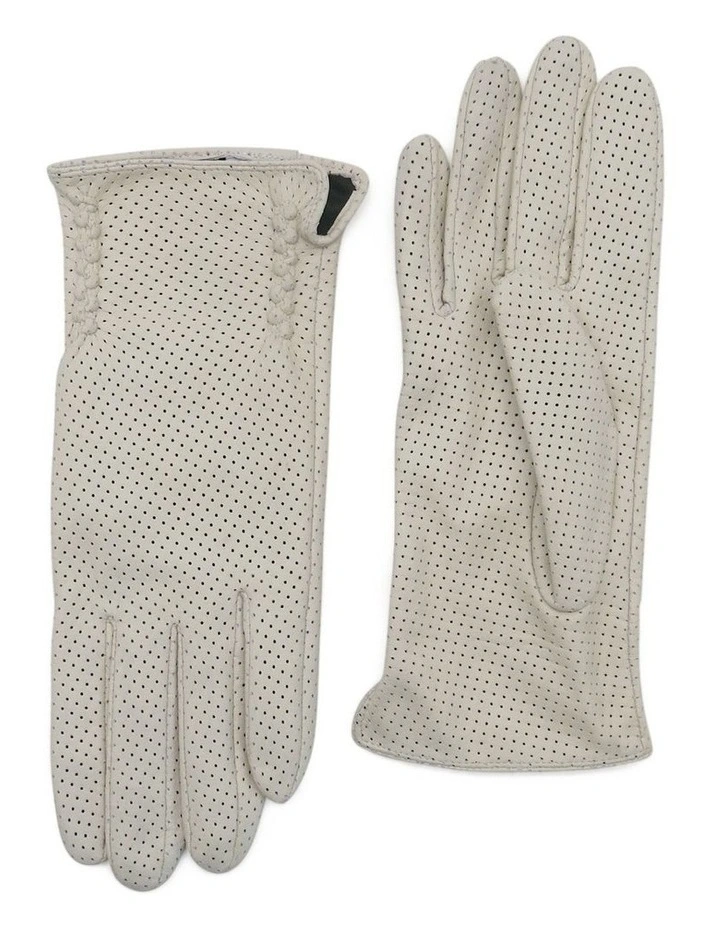 Georgia Leather Gloves in Beige