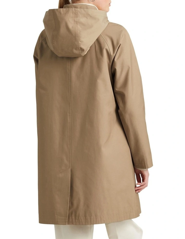 Cotton-Blend Raincoat in Beige