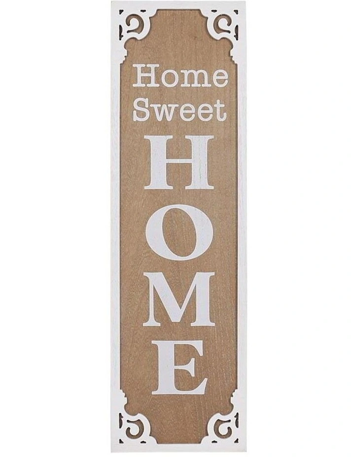 Hamptons Home Sweet Home Wall Art 80cm 24x3x80cm in Natural/White