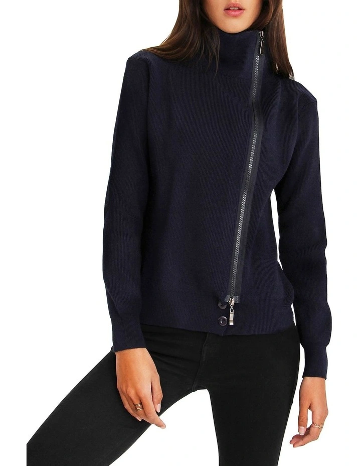 Brother's Zip Front Jumper in Navy