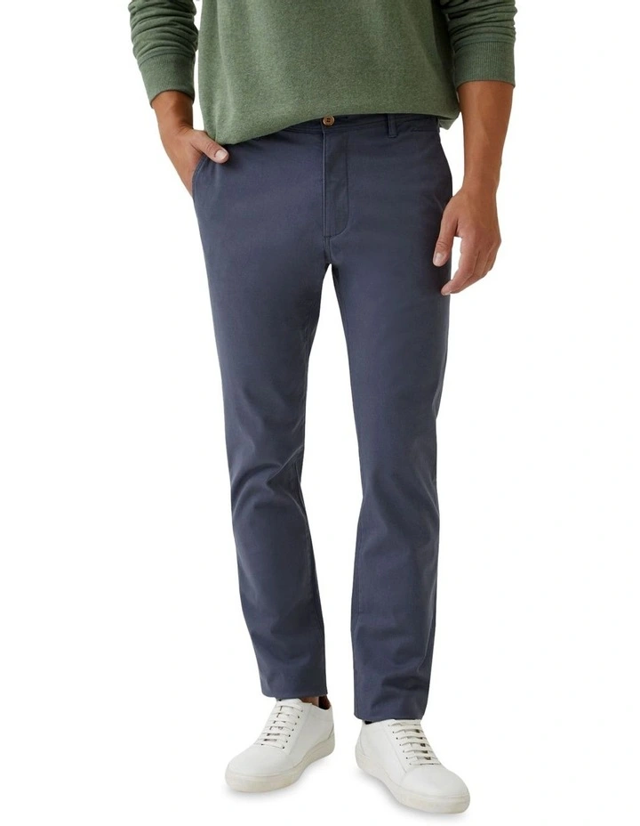 Danny Casual Organic Cotton Chinos in Blue Steel