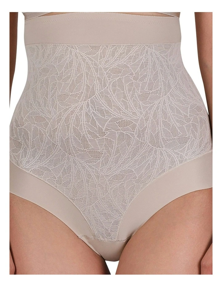 Powerlace High Waist Lace Shaping Brief in Light Beige