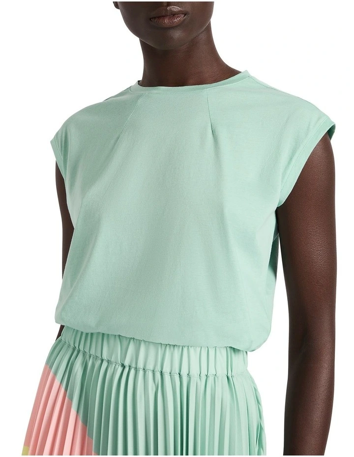Carlie Mercerised Cotton Tee in Seafoam