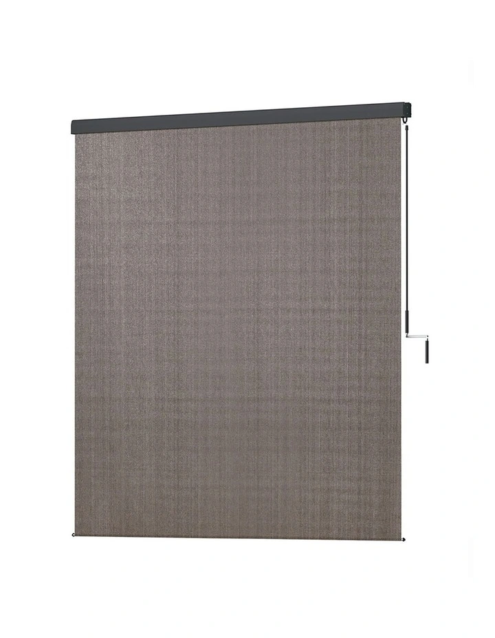 Outdoor Blinds Light Filtering Roll Down Awning Shade 2.1X2.5m in Brown