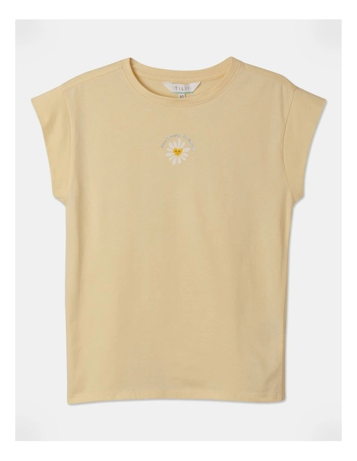 Extended Shoulder Tee in Yellow