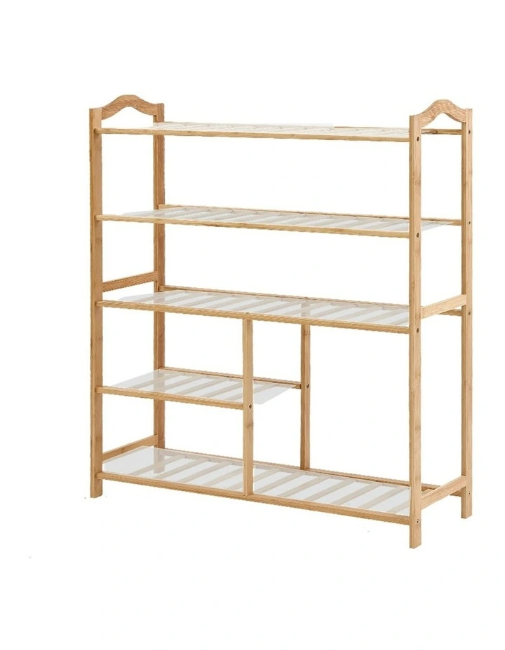 5 Tier Bamboo Shoe Rack 80cm in Natural