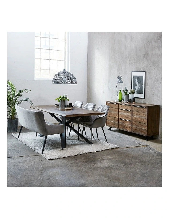 Arno Dining Table 160cm in Black/Brown