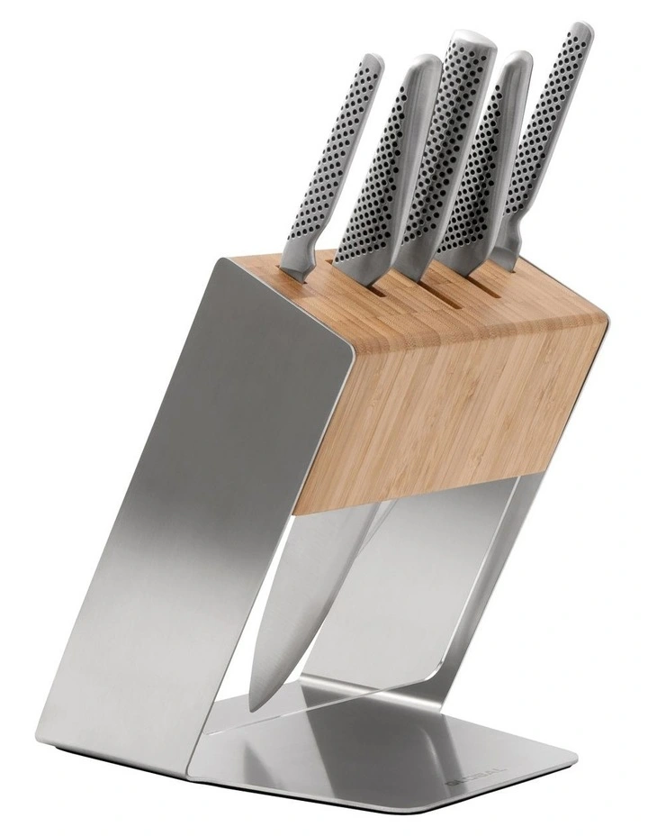 Katana 6 Piece Knife Block Set Bamboo