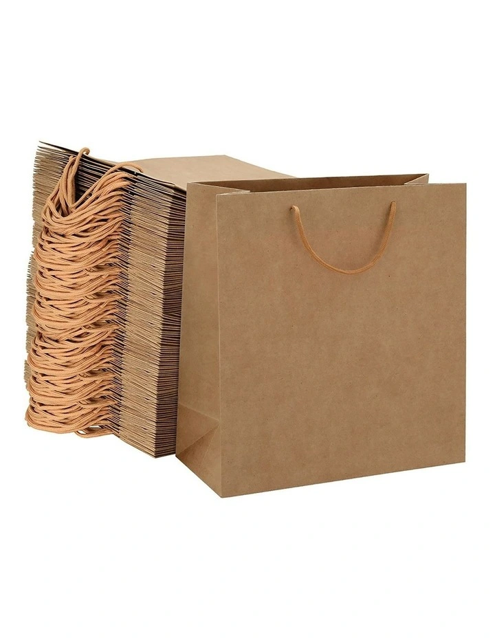 Reusable Bulk Kraft Paper Bags 100 Pieces in Brown
