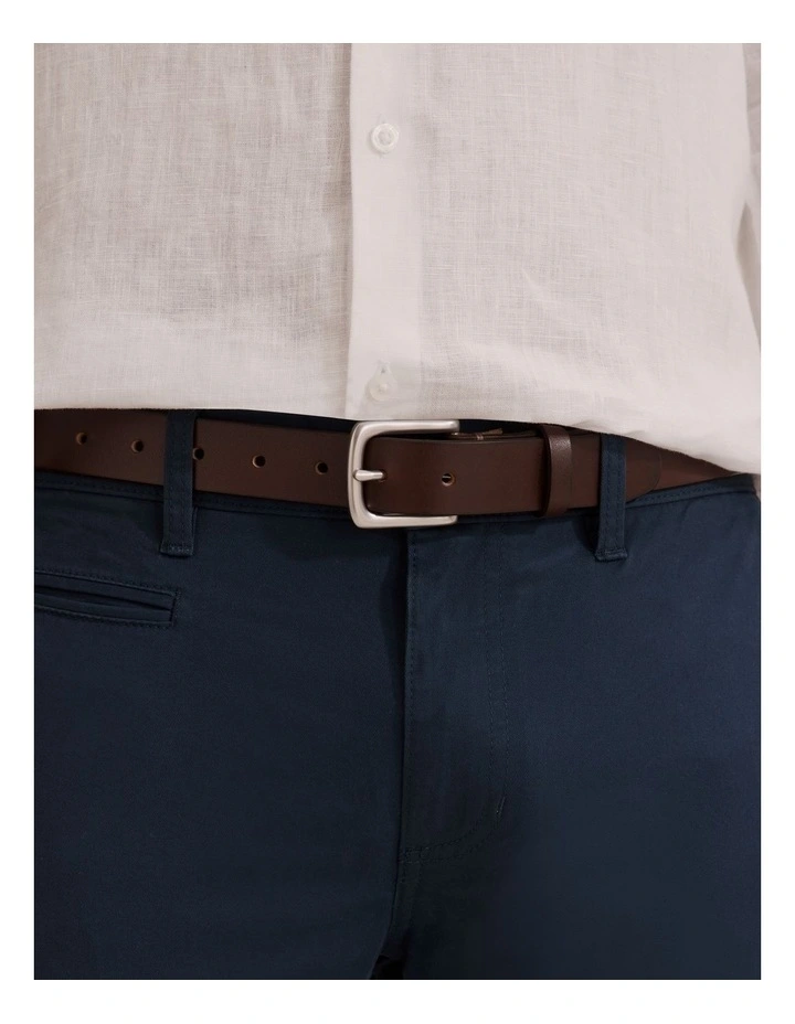 Leather Chino Belt in Chocolate