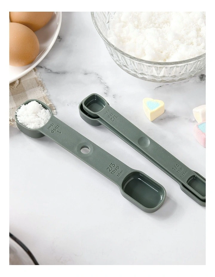 Modern Nesting Measuring Spoon Set 17.5x3.3x3cm in Olive