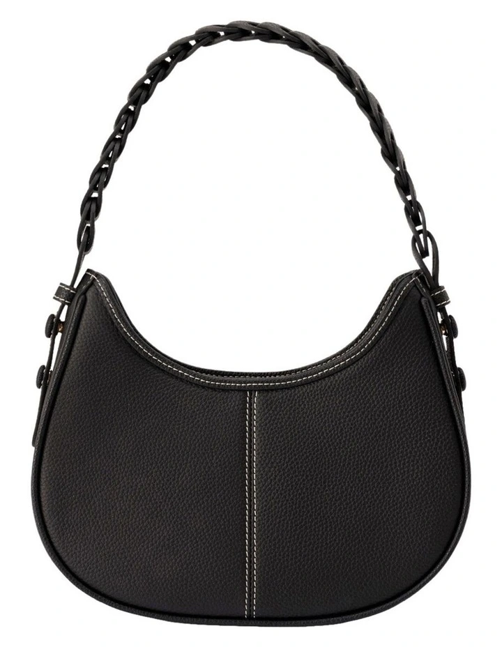 Lidia Leather Shoulder Bag in Black