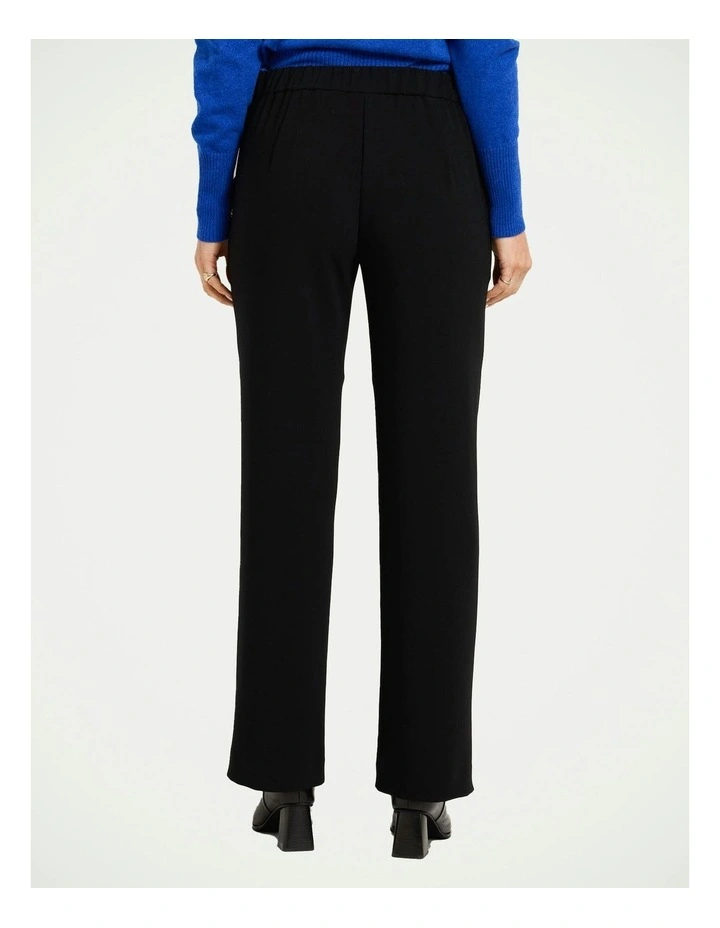 Mara Button Wide Leg Long Pant in Black