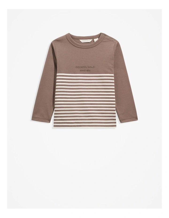 Modern Logo Stripe T-shirt in Chocolate