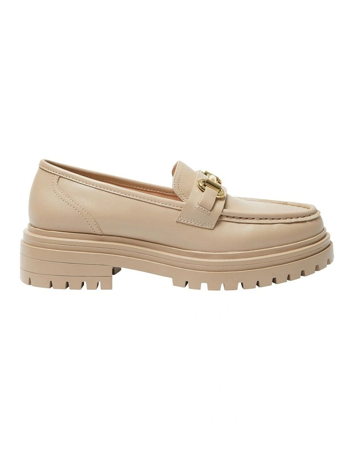 Kalista Flat Loafers In Nude Leather