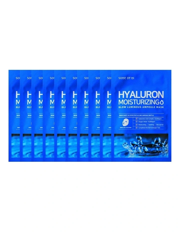 Hyaluron Moisturizing Glow Luminous Ampoule Mask Bundle 10 Pieces