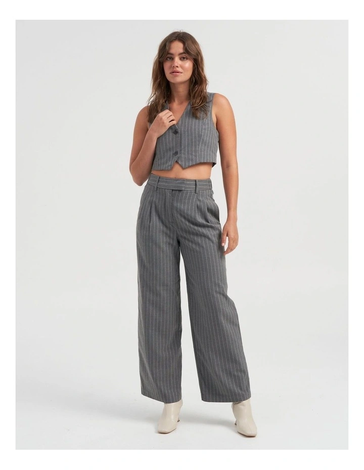 Dita Pinstripe Waistcoat in Dark Grey Melange CL