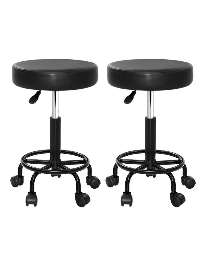 2x Salon Stool Round Swivel Chair