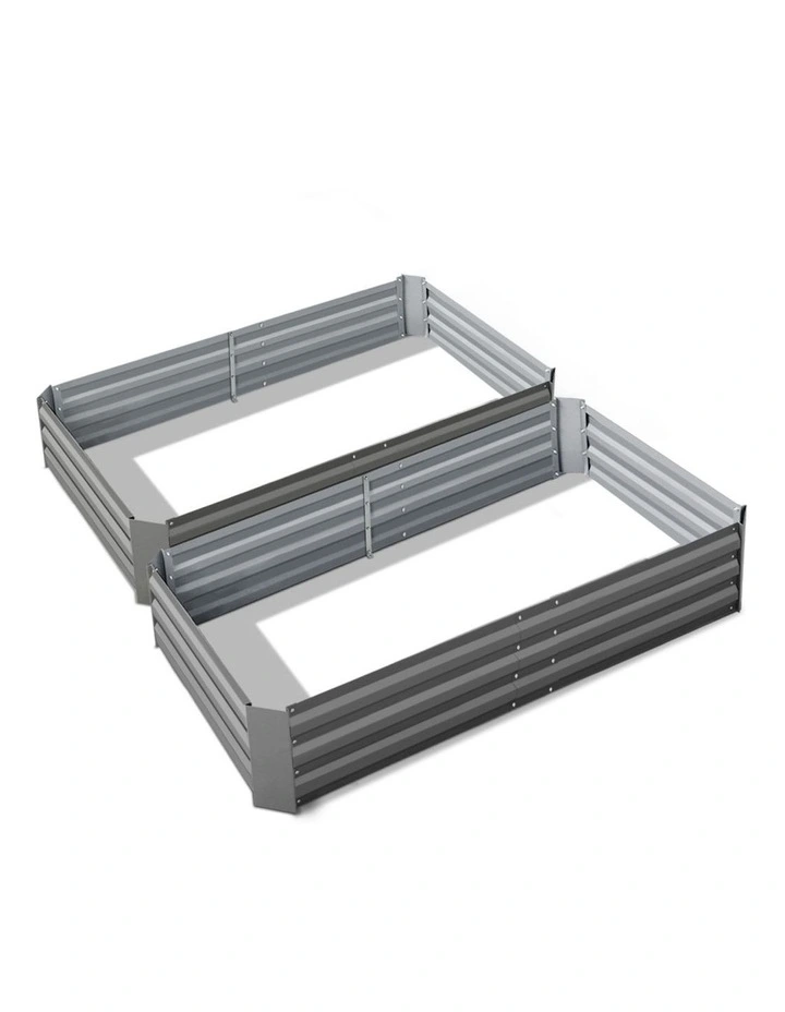 Green Fingers Set of 2 Galvanised Steel Garden Bed