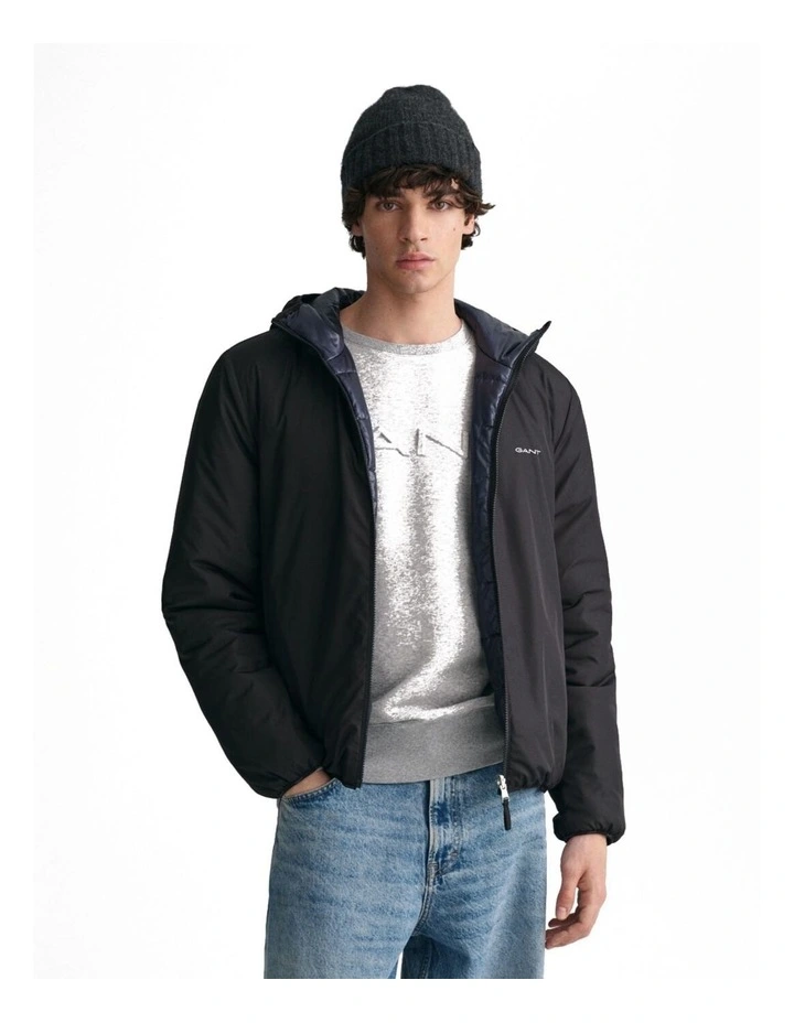 Reversible Hooded Jacket in Black