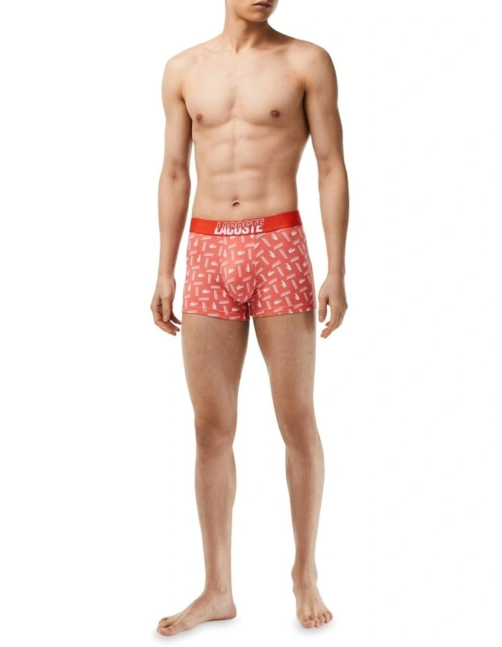 Sport Fusion Trunks 3 Pack in Melon/White/Grey Marl