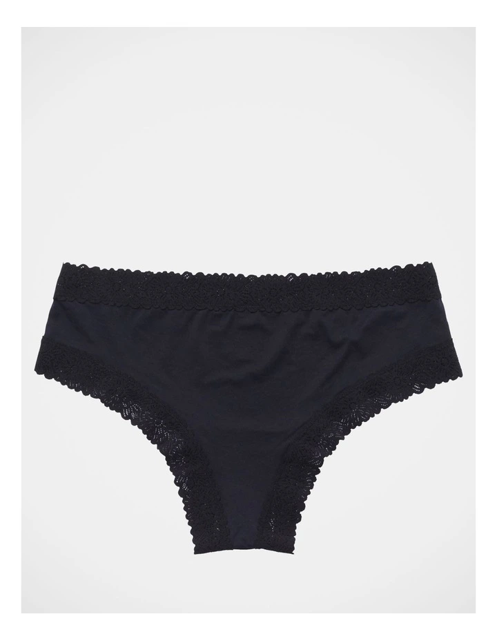 Sunnie Blossom Lace Cheeky Underwear in True Black