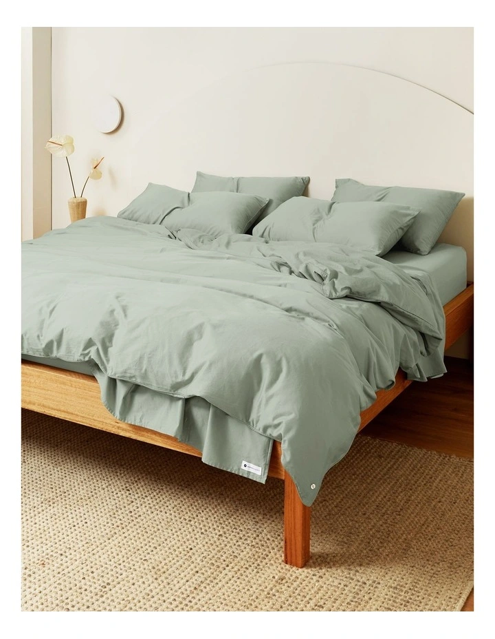 Eden Cotton Quilt Cover Set in Sage