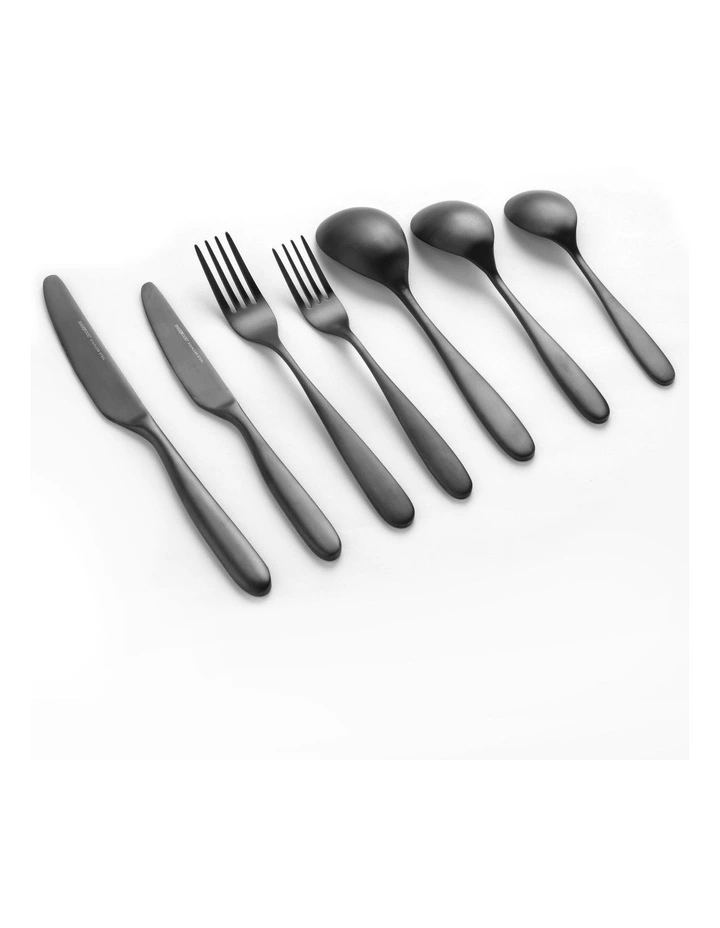 Nouveau Cutlery Set 56 Piece in Matte Black