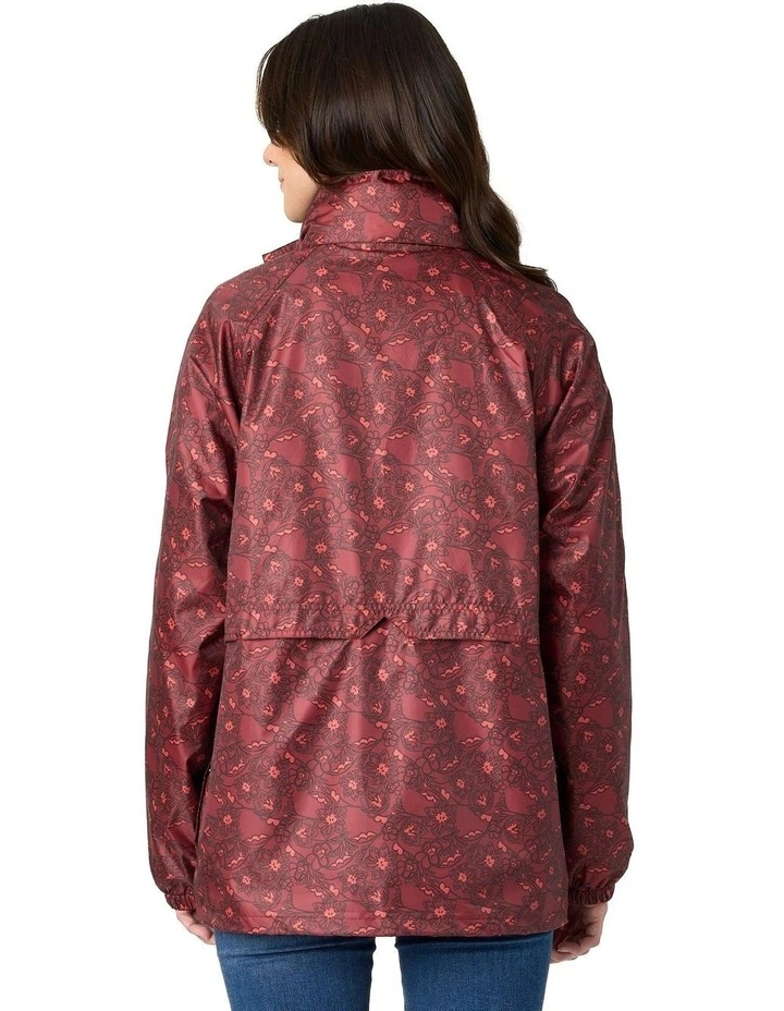 Stowaway Waterproof Rain Jacket in Burgundy
