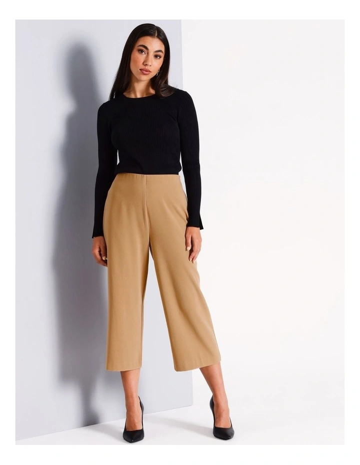 Cropped Soft Pant in Camel