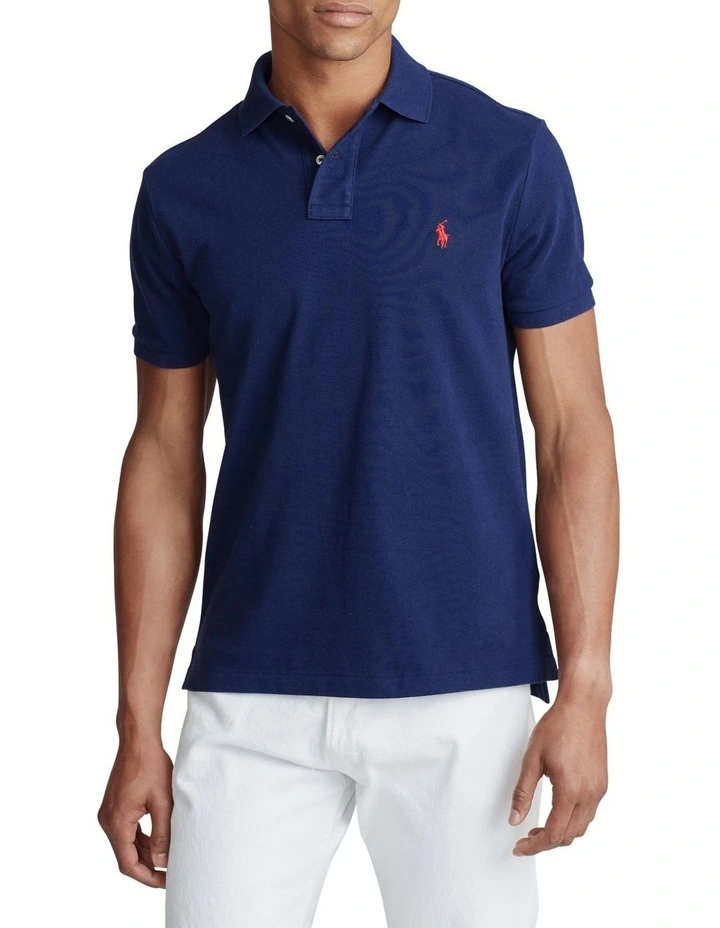 Classic Fit Mesh Polo Shirt Blue