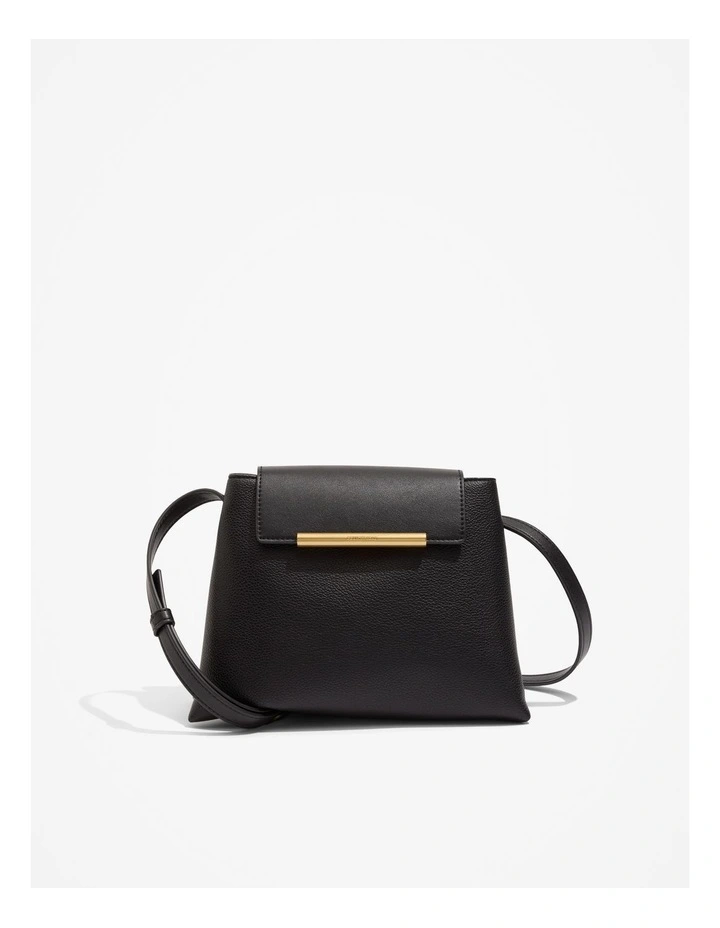 Folded Detail Crossbody Bag in Black