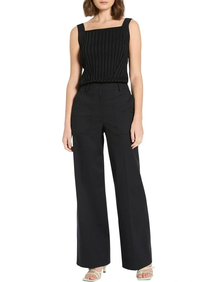 Leona Lurex Knit Tank in Black Sparkle