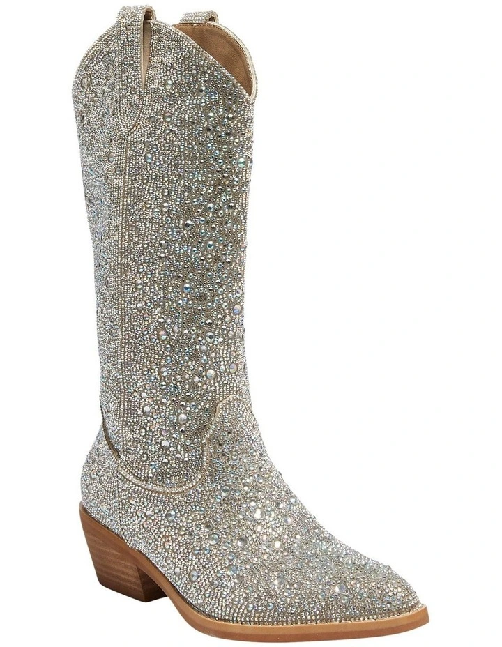 Parton Western Boots in Silver