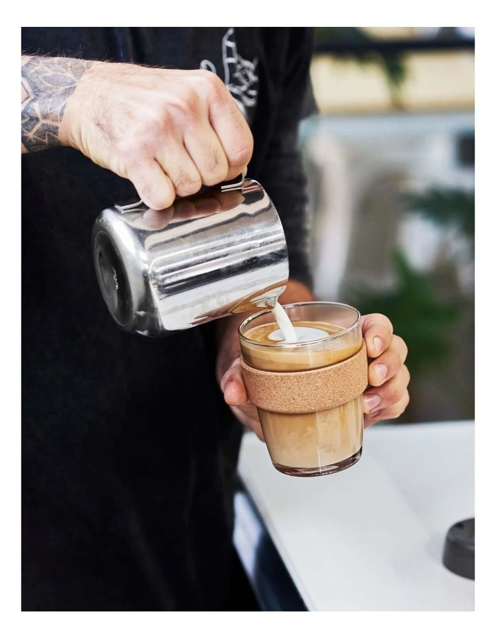 Brew Cork, Reusable Glass Cup M 12oz / 340ml in Filter