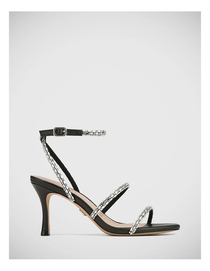 Orielle Leather Sandal in Black