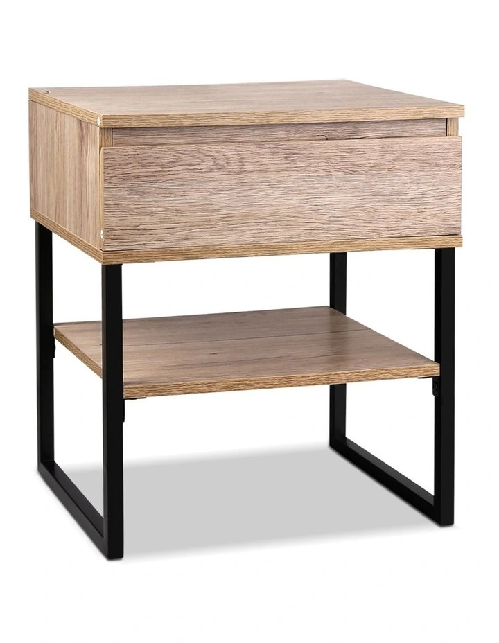 Chest Style Metal Bedside Table