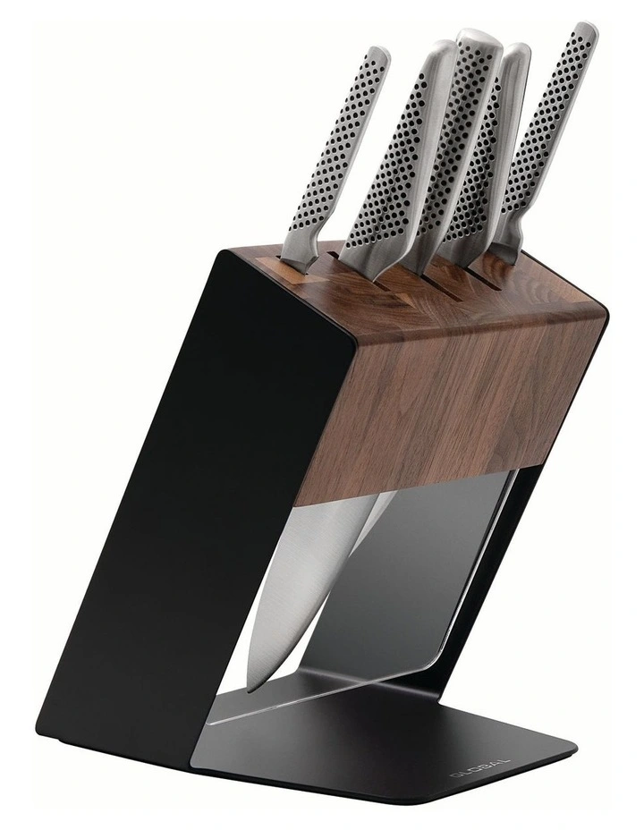Katana 6 Piece Knife Block Set Walnut