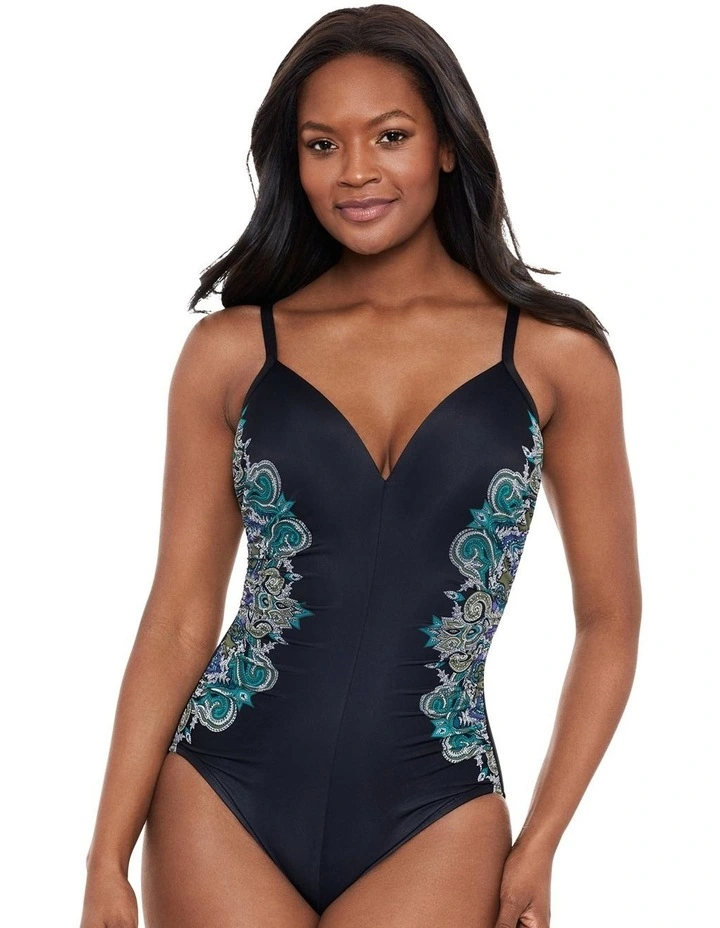 Temptation Underwired Swimsuit in Black Multi