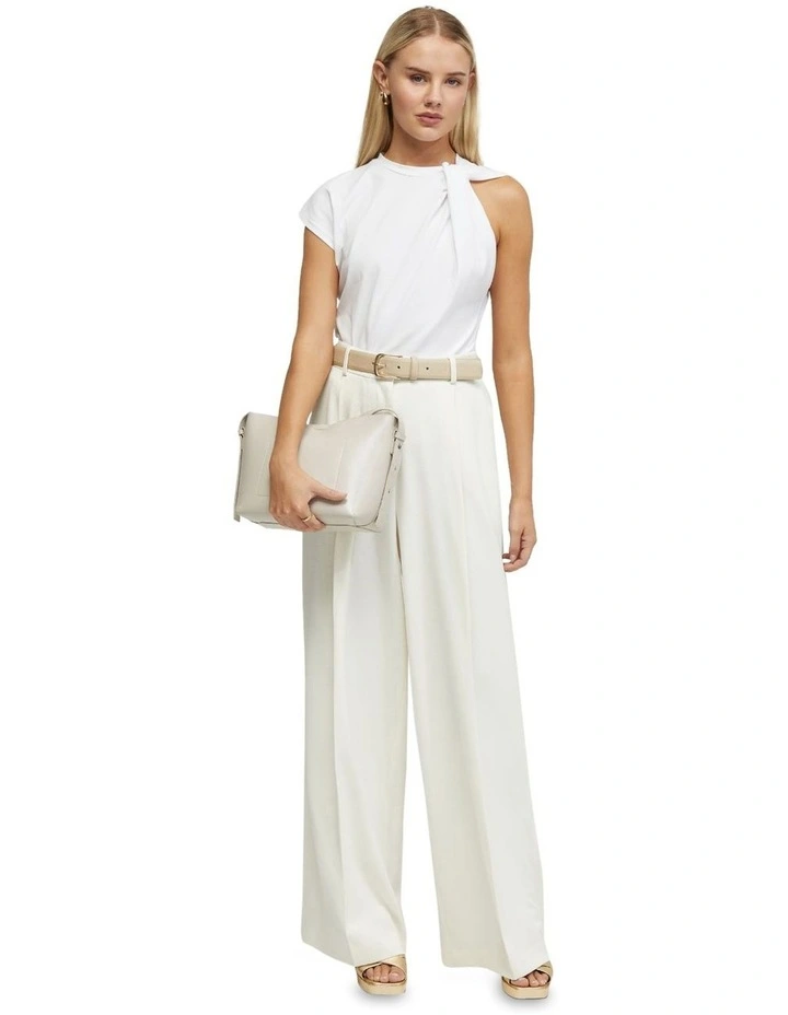 Jodie Twist Jersey Top in White