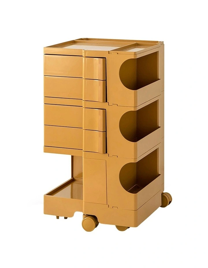 Storage Trolley Bedide Table 5 Tier Cart Boby Replica in Yellow