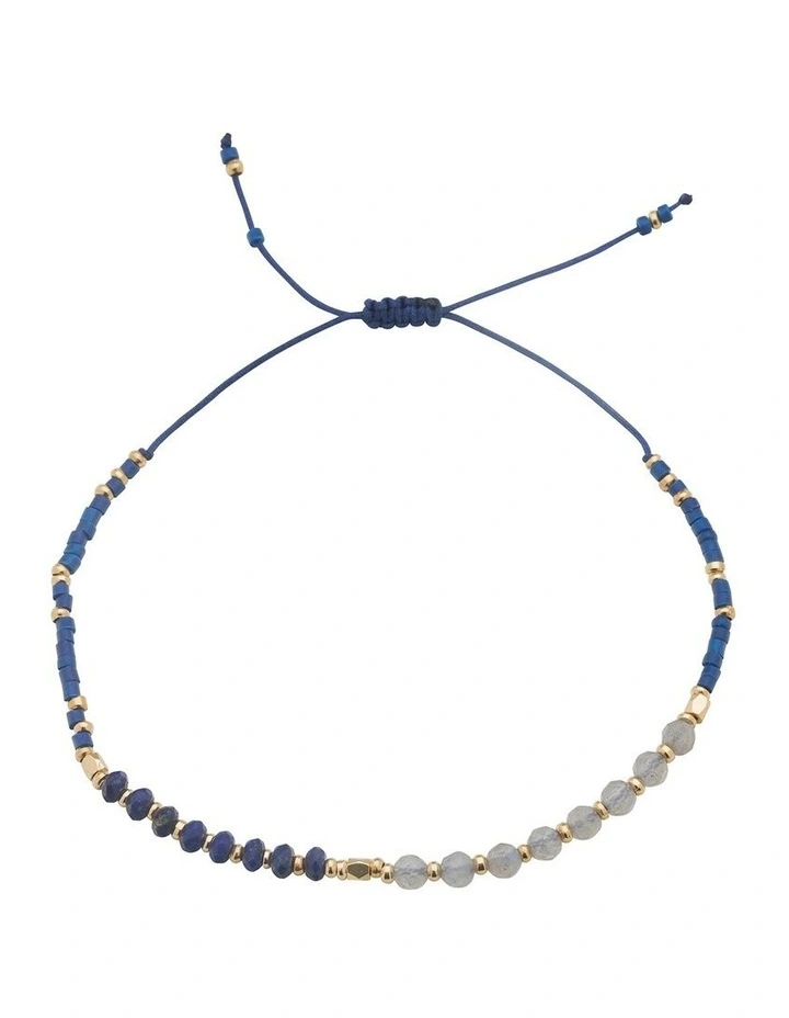 Mini Bead Strand Bracelet in Blue