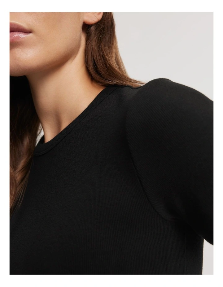 Australian Cotton Crop Fitted T-Shirt in Black
