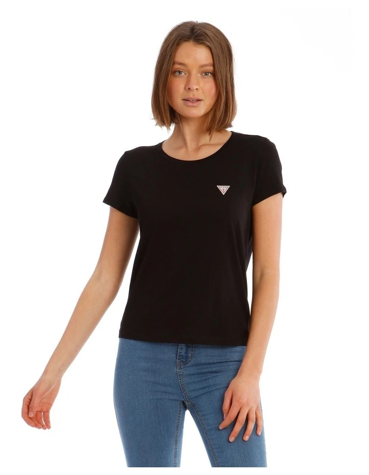 Logo Baby Tee in Black