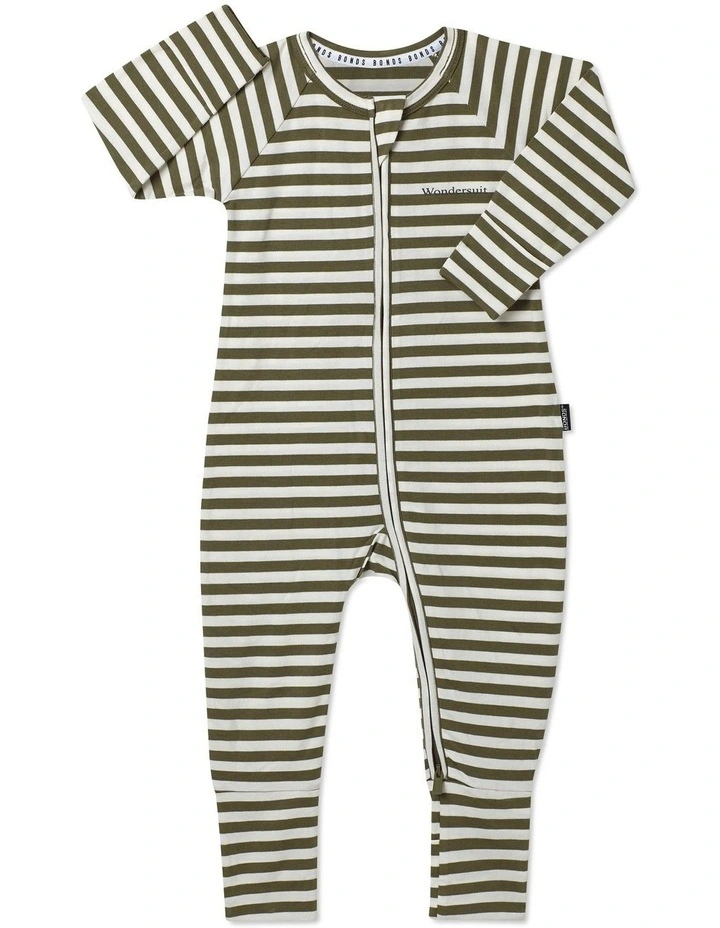 Baby Zip Wondersuit in Hiker Green/Mascar