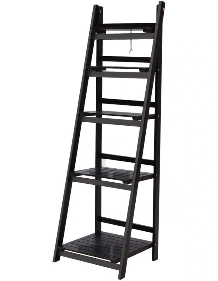 Display Shelf 5 Tier Wooden Ladder Stand