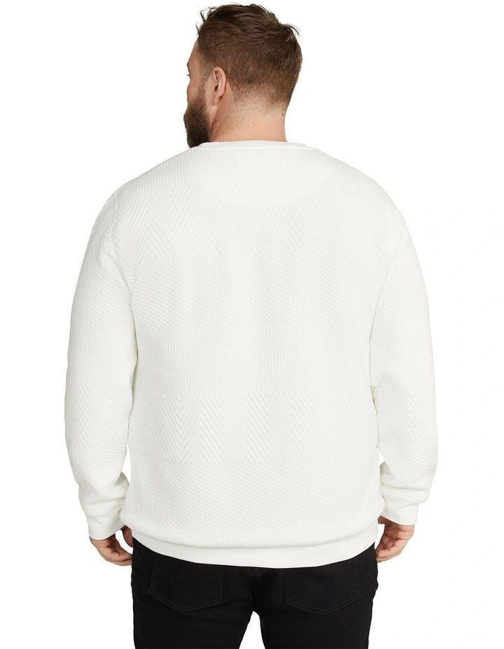 Bradley Jacquard Crew Sweat in Ivory