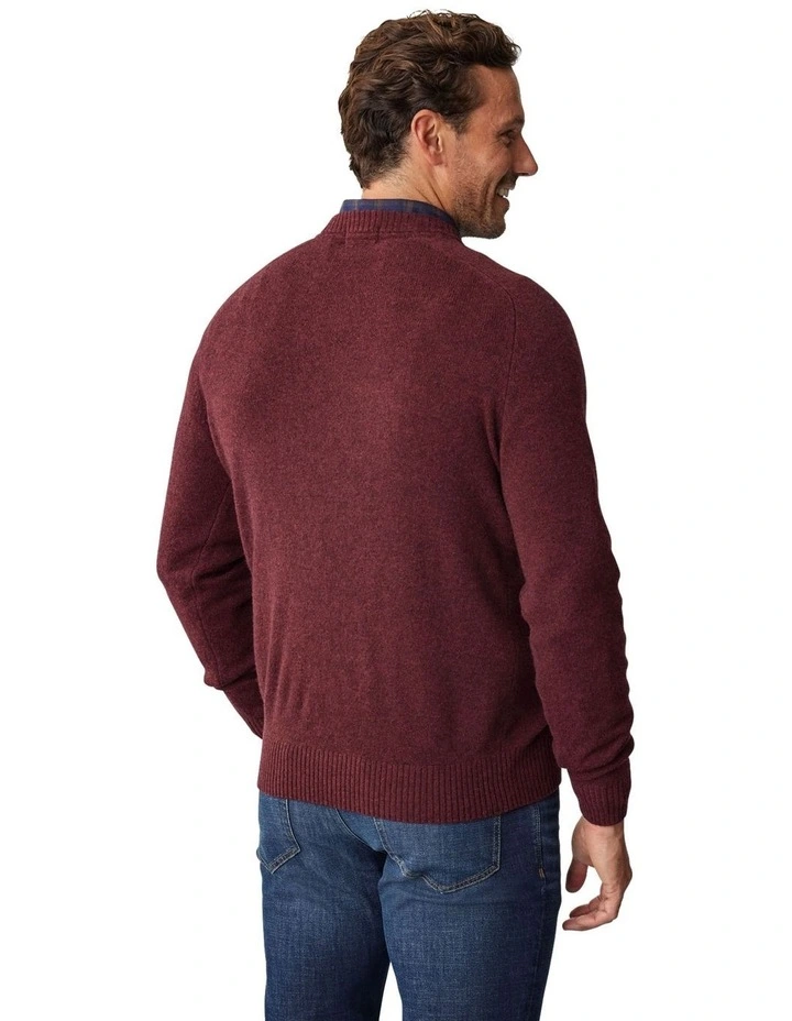 Lambswool Crew Neck Knit Burgundy