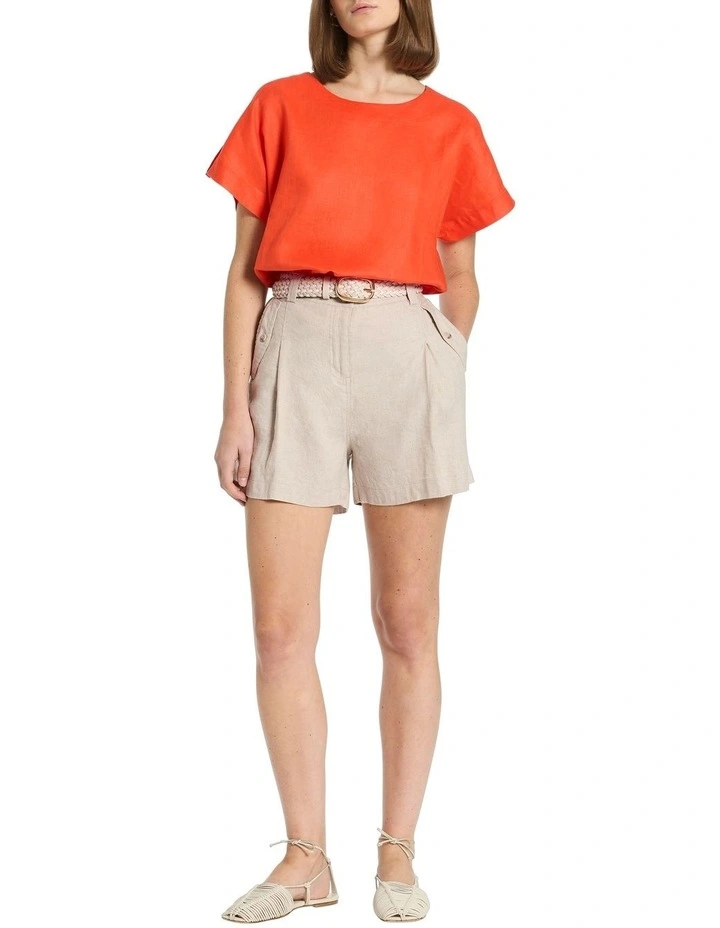 Melinda Linen Mix Tee in Carrot